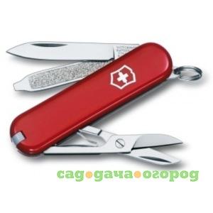 Фото Нож-брелок victorinox classic 0.6223 58 мм, 7 функций, красный