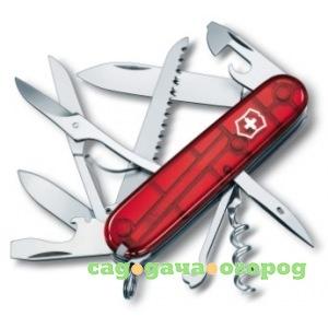 Фото Швейцарский нож victorinox huntsman 1.3713.t полупрозрачный красный