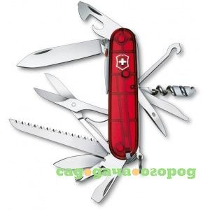 Фото Офицерский нож victorinox huntsman lite 1.7915.t 91 мм, 21 функций, красный полупрозрачный