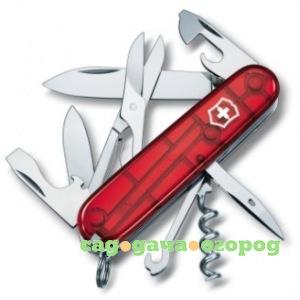 Фото Швейцарский нож victorinox climber 1.3703.t полупрозрачный красный