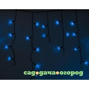 Фото Гирлянда neon-night айсикл бахрома, 4.8х0.6м, черный пвх, 176 led синие 255-133