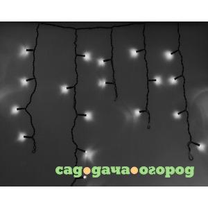 Фото Гирлянда neon-night айсикл бахрома, 2.4х0.6м, черный пвх, 88 led белые 255-032