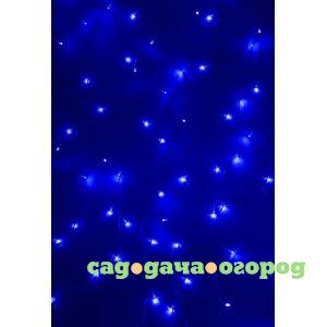 Фото Гирлянда neon-night дождь занавес 1.5х1.5м, прозрачный пвх, 144 led синие ip20 235-033