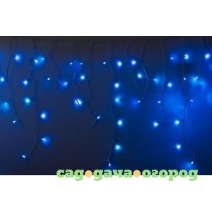 Фото Гирлянда neon-night айсикл бахрома, 2.4х0.6м, белый пвх, 76 led синие 255-033-6