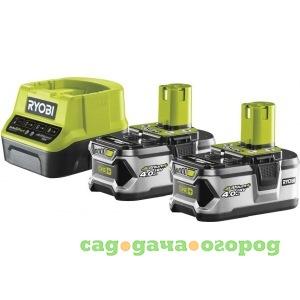 Фото Аккумулятор ryobi one+ rc18120-240 (18 в; 4.0 а*ч; li-ion) 2 шт. + зарядное устройство rc18120 5133003363