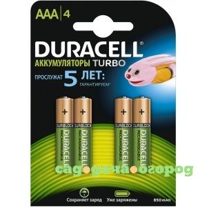 Фото Аккумуляторные батареи duracell hr03-4bl 850mah предзаряженные 4шт б0014861