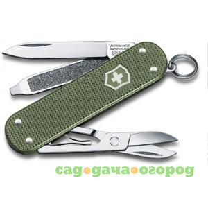 Фото Нож-брелок victorinox classic alox 58 мм, 5 функций, зелёный 0.6221.l17