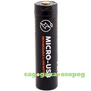 Фото Аккумулятор яркий луч ylp sa1826 18650 li-ion 3.7в 2600mah с защитой и встр. зарядкой micro-usb блистер 4606400001454