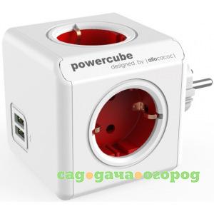 Фото Сетевой удлинитель allocacoc powercube original usb red 1202rd/deoupc