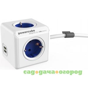 Фото Сетевой удлинитель allocacoc powercube extended usb blue 1402bl/deeupc