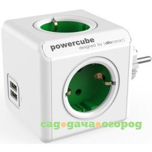 Фото Сетевой удлинитель allocacoc powercube original usb green 1202gn/deoupc