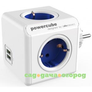 Фото Сетевой удлинитель allocacoc powercube original usb blue 1202bl/deoupc