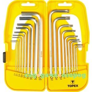 Фото Ключи шестигранные и torx набор 18 шт topex 35d953