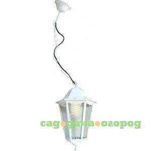 Фото Садово-парковый светильник, шестигранный на цепочке 60w e27 230v, белый feron 6105 11059