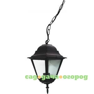 Фото Садово-парковый светильник, четырехгранный на цепочке 60w e27 230v, черный feron 4105 11022