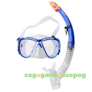 Фото Комплект для плавания: маска + трубка wave синий, возраст 15-18 лет ms-1311s58_н