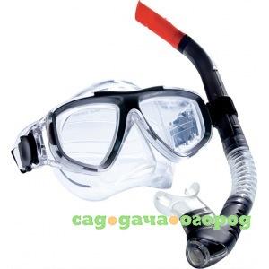 Фото Комплект для плавания: маска + трубка wave черный ms-1359s40_н