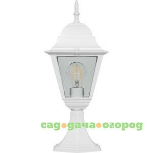 Фото Садово-парковый светильник, четырехгранный на постамент 60w e27 230v, белый feron 4104 11019