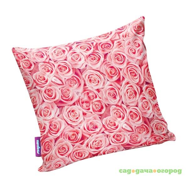 Фото Декоративная подушка Чайные Розы Цвет: Розовый (34х34)