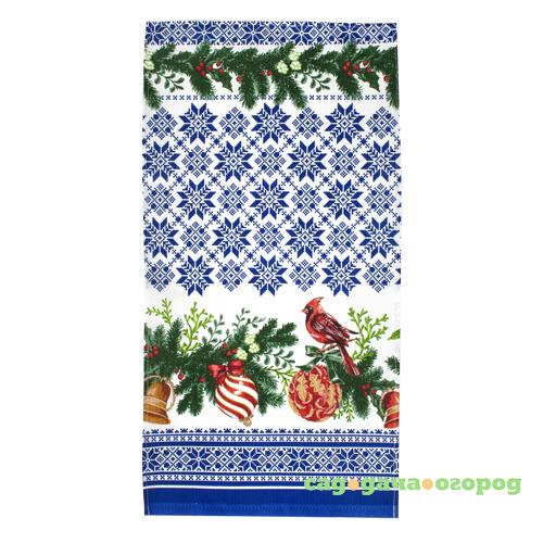 Фото Кухонное полотенце Кардиналы Цвет: Синий (37х70 см)