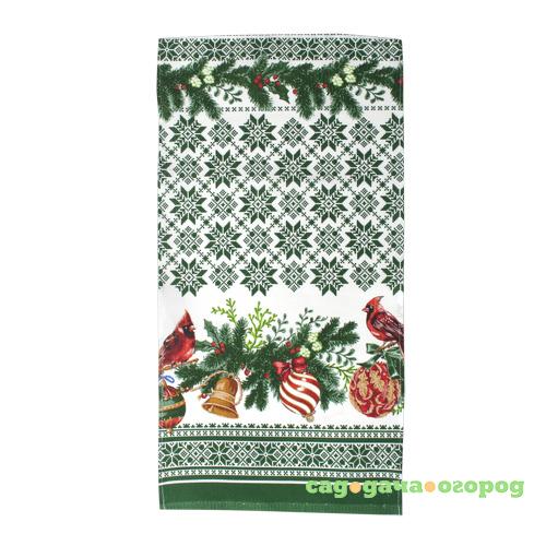 Фото Кухонное полотенце Кардиналы Цвет: Зелёный (37х70 см)