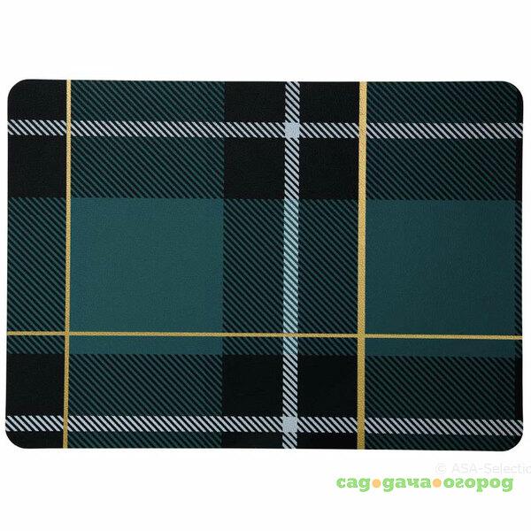 Фото Сервировочная салфетка ASA Selection Tartan 46x33, цвет темно-бирюзовый