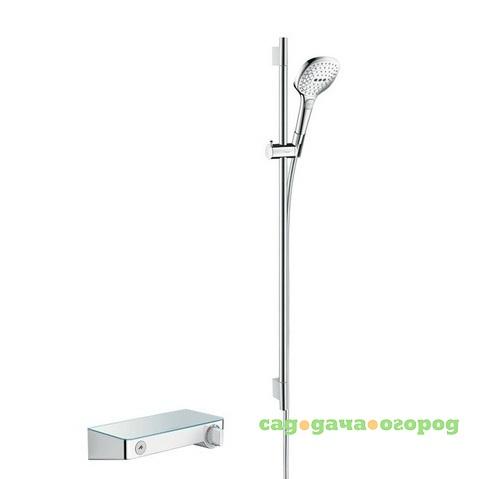 Фото Душевой набор Hansgrohe ShowerTablet Select 27027400 с термостатом белый/хром