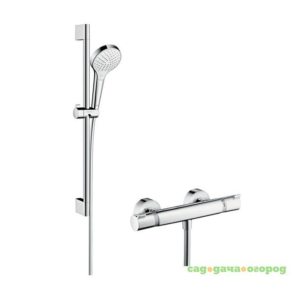 Фото Душевой набор Hansgrohe Croma Select S Vario 27013400 с термостатом белый/хром