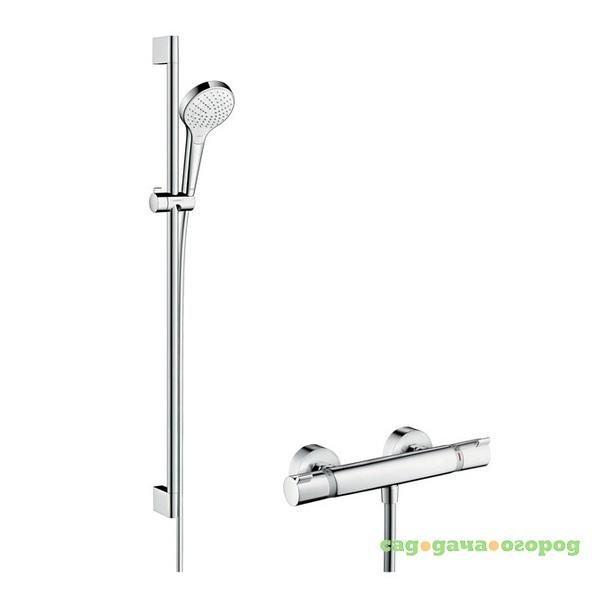 Фото Душевой набор Hansgrohe Croma Select S Vario 27014400 с термостатом белый/хром