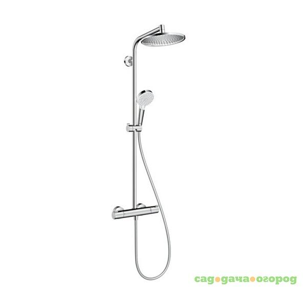 Фото Стойка душевая Hansgrohe Crometta S Showerpipe 1jet EcoSmart 27268000 с термостатом