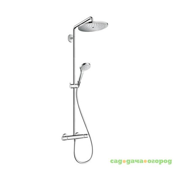 Фото Стойка душевая Hansgrohe Croma Select S Showerpipe 1jet EcoSmart 26794000 с термостатом