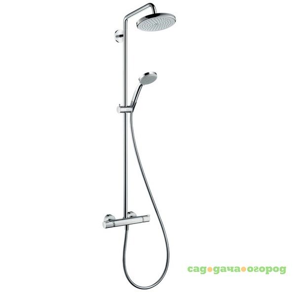 Фото Стойка душевая Hansgrohe Croma Showerpipe 1jet EcoSmart 27188000 с термостатом