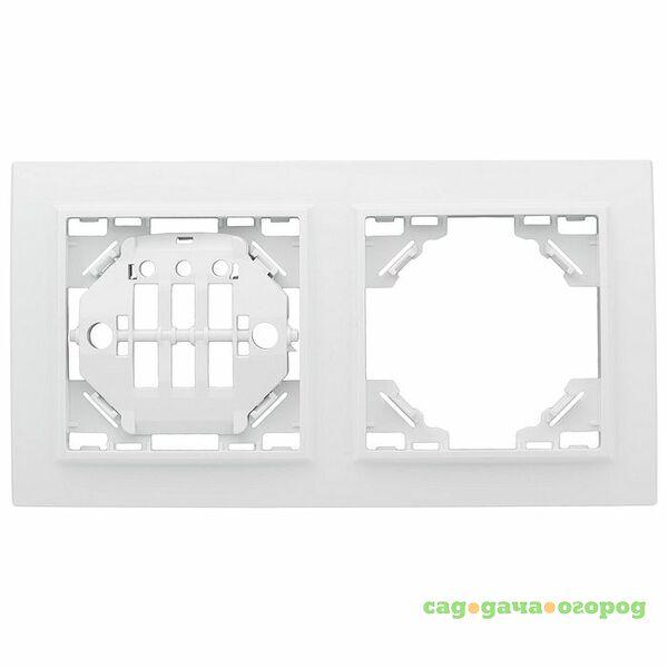 Фото Рамка двухместная EKF Минск ERM-G-302-10 горизонтальная белая