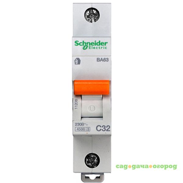 Фото Автоматический выключатель Schneider Electric Домовой ВА63 1П C 32A 4,5кА