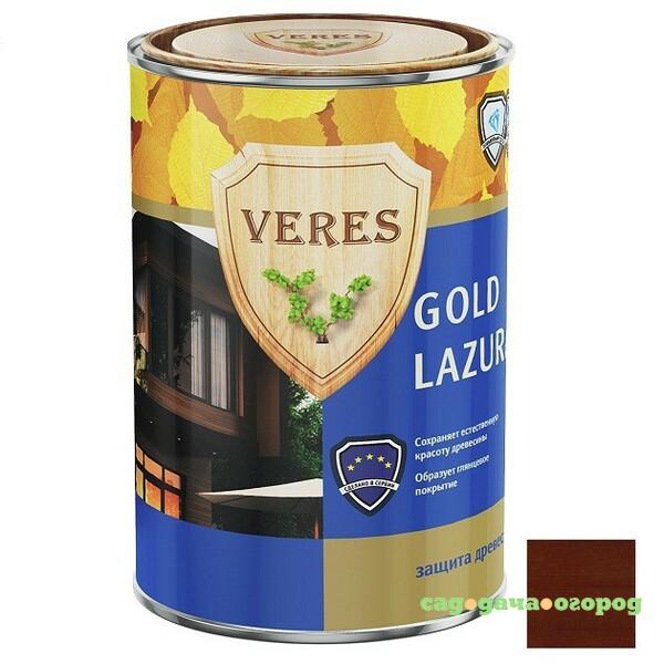 Фото Пропитка для древесины Veres Gold Lazura № 3 Тик 10 л