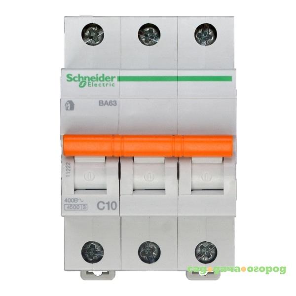 Фото Автоматический выключатель Schneider Electric Домовой ВА63 3П C 10A 4,5кА