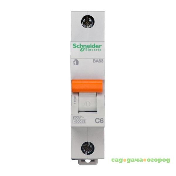 Фото Автоматический выключатель Schneider Electric Домовой ВА63 1П C 6A 4,5кА