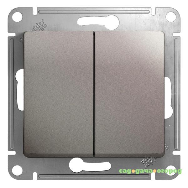 Фото Механизм переключателя Schneider Electric Glossa GSL001265 двухклавишный платина