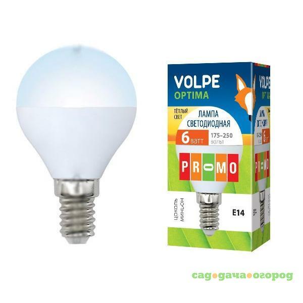 Фото Лампа светодиодная Volpe Optima LED-G45-6W/WW/E14/FR/O