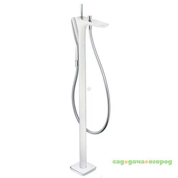 Фото Смеситель для ванны Hansgrohe PuraVida 15473400 напольный белый/хром