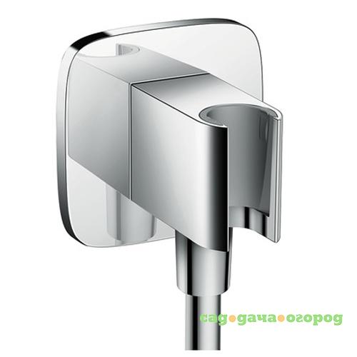 Фото Подключение для душевого шланга Hansgrohe Fixfit 26485000 с держателем Porter E