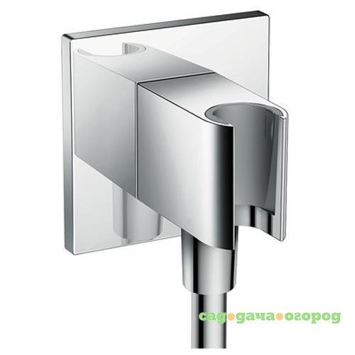 Фото Подключение для душевого шланга Hansgrohe Fixfit 26486000 с держателем Porter Square