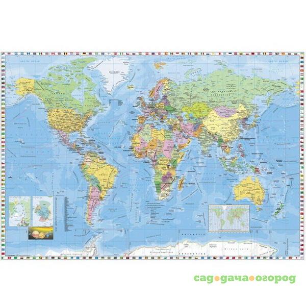 Фото Фотообои бумажные Komar World Map / Flags 4-055 2,54х1,84 м