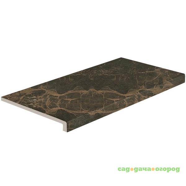 Фото Ступень фронтальная из керамогранита Atlas Concorde Supernova Marble Frappuccino Dark Scalino 600х330 мм