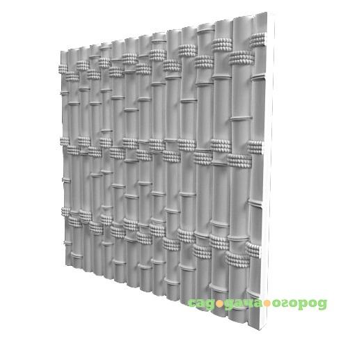 Фото Дизайнерская 3D панель из гипса Artgypspanel Бамбук 500х500 мм