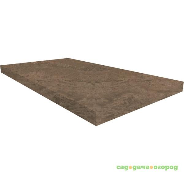 Фото Ступень угловая из керамогранита Atlas Concorde Supernova Marble Woodstone Taupe Scalino Angolate правая 600х330 мм