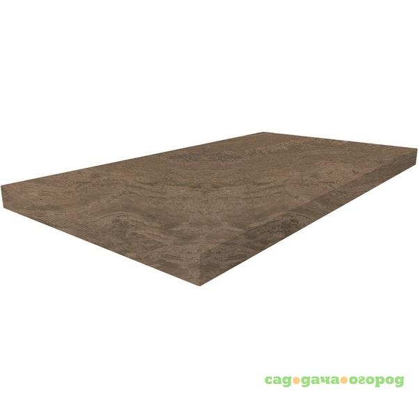 Фото Ступень угловая из керамогранита Atlas Concorde Supernova Marble Woodstone Taupe Scalino Angolate левая 600х330 мм