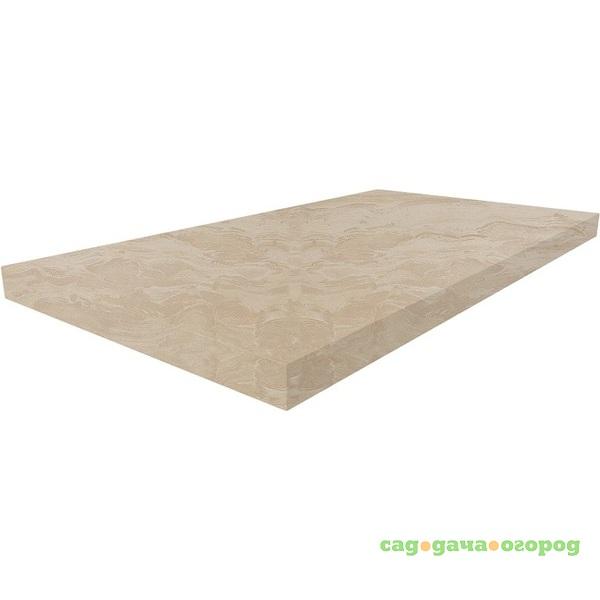 Фото Ступень угловая из керамогранита Atlas Concorde Supernova Marble Woodstone Champagne Scalino Angolate левая 600х330 мм