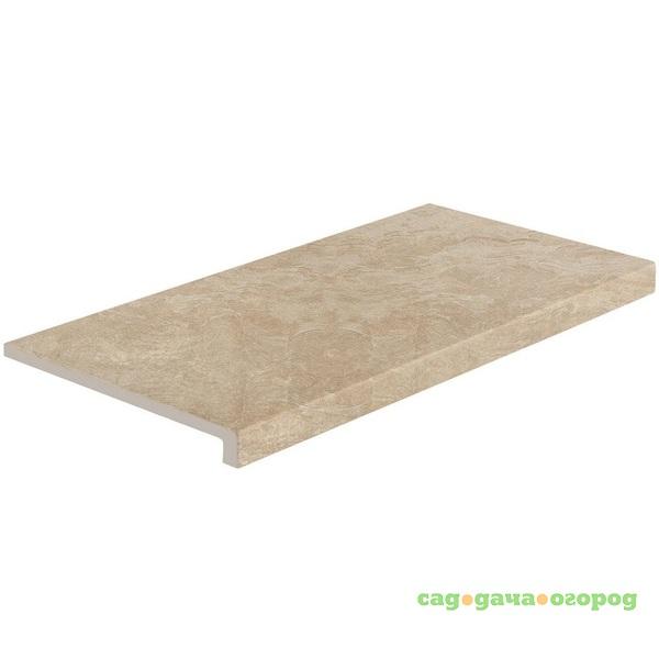 Фото Ступень фронтальная из керамогранита Atlas Concorde Supernova Marble Woodstone Champagne Scalino 600х330 мм