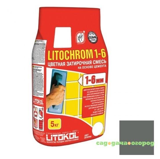 Фото Затирка цементная для швов Litokol Litochrom 1-6 C.10 серая 5 кг